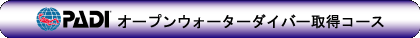 PADIオープンウォーターダイバー取得コース